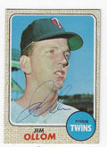 Autographed Jim Ollom Minnesota Twins 1968 Topps Card