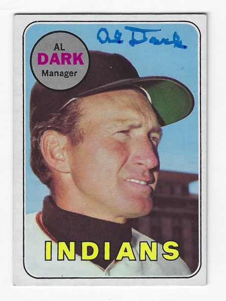 Autographed Alvin Dark Cleveland Indians 1969 Topps Card