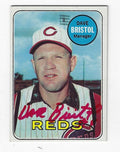 Autographed DAVE BRISTOL Cincinnati Reds 1969 Topps Card