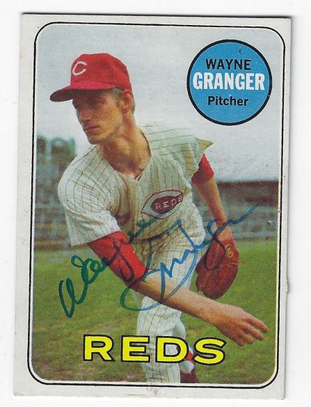 Autographed WAYNE GRANGER Cincinnati Reds 1969 Topps Card