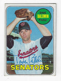 Autographed DAVE BALDWIN Washington Senators 1969 Topps Card
