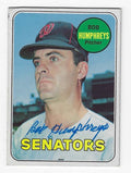 Autographed BOB HUMPHREYS Washington Senators 1969 Topps Card