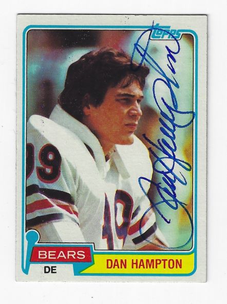 Autographed DAN HAMPTON 1981 Topps Chicago Bears Card
