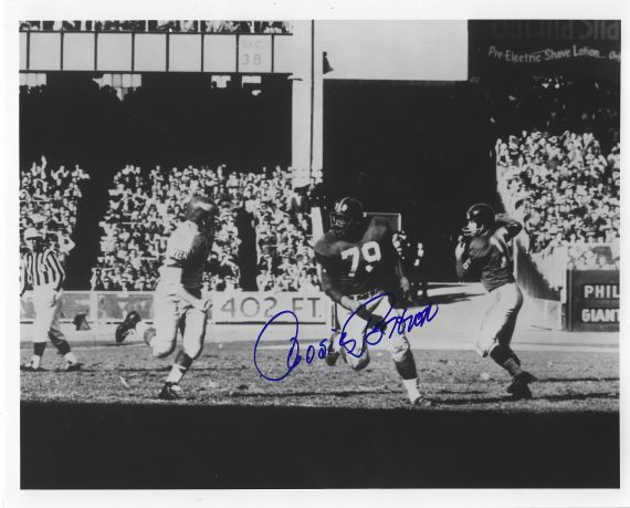 Autographed ROSIE BROWN 8x10 HOF New York Giants Photo