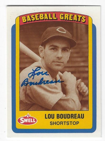 Autographed LOU BOUDREAU Cleveland Indians 1990 Swell Baseball Greats card