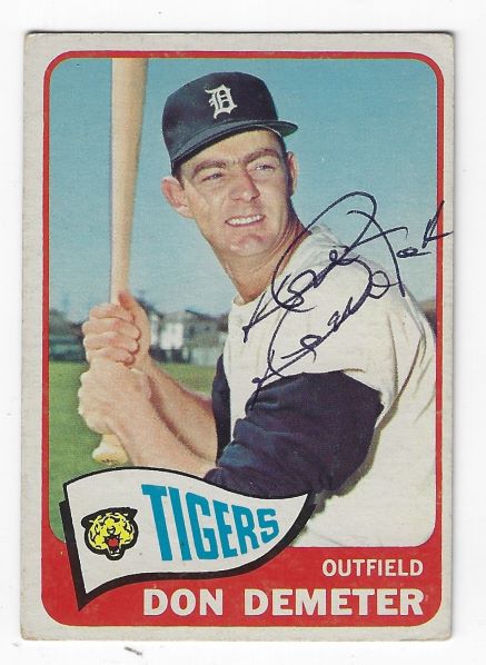 Autographed DON DEMETER Detroit Tigers 1965 Topps Card