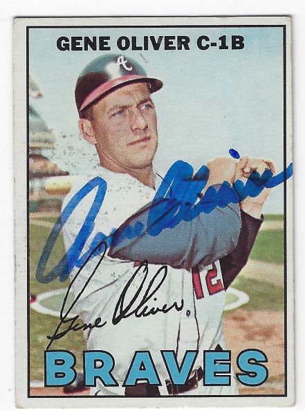 Autographed GENE OLIVER Atlanta Braves 1967 Topps Card