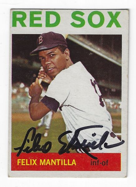 Autographed 1964 Topps Felix Mantilla Boston Red Sox