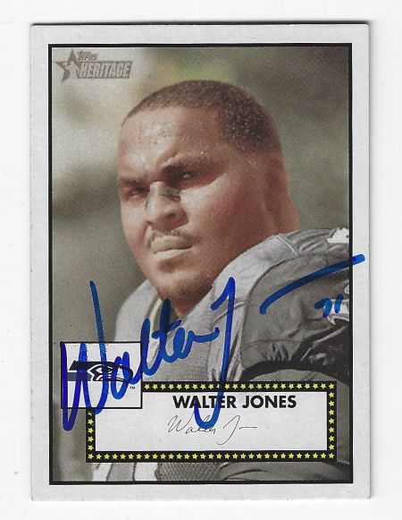 Autographed WALTER JONES Seattle Seahawks 2006 Topps Heritage Card #266