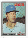 Autographed FRED NORMAN Los Angeles Dodgers 1970 Topps card