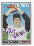 Autographed RICH ROBERTSON San Francisco Giants 1970 Topps Card