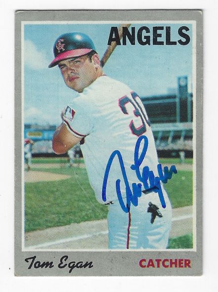 Autographed TOM EGAN California Angels 1970 Topps card