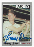 Autographed TOMMY DEAN San Diego Padres 1970 Topps Card