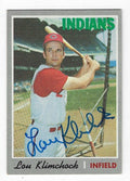 Autographed LOU KLIMCHOCK Cleveland Indians 1970 Topps Card