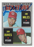 Autographed JIM MILES Washington Senators 1970 Topps Card