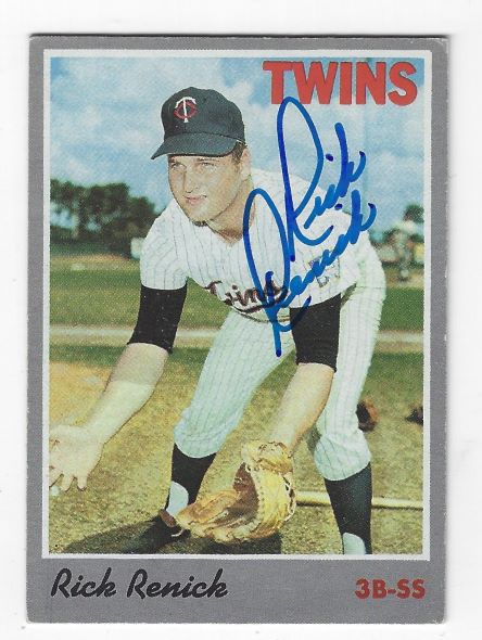 Autographed Rick Renick Minnesota Twins 1970 Topps Card
