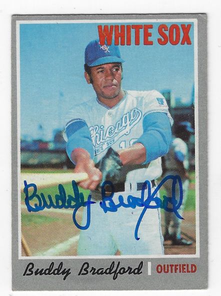 Autographed BUDDY BRADFORD  Chicago White Sox 1970 Topps Card