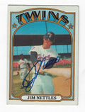 Autographed JIM NETTLES Minnesota Twins 1972 Topps Card