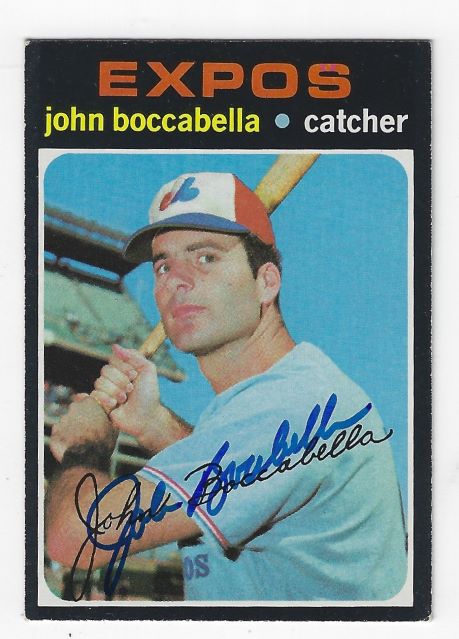 Autographed JOHN BOCCABELLA Montreal Expos 1971 Topps Card