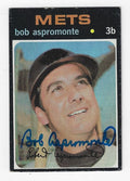 Autographed BOB ASPROMONTE 1971 Topps New York Mets Card