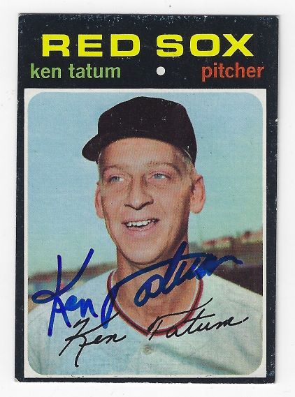 Autographed KEN TATUM Boston Red Sox 1971 Topps Card