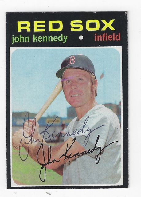 Autographed JOHN KENNEDY Boston Red Sox 1971 Topps Card
