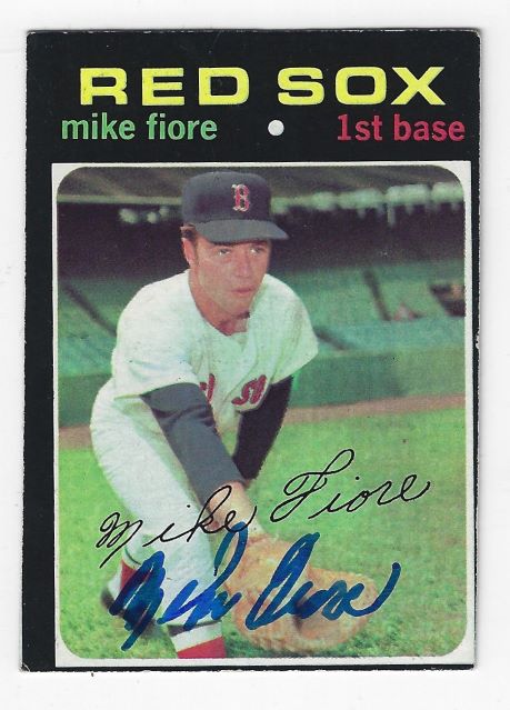 Autographed MIKE FIORE Boston Red Sox 1971 Topps Card