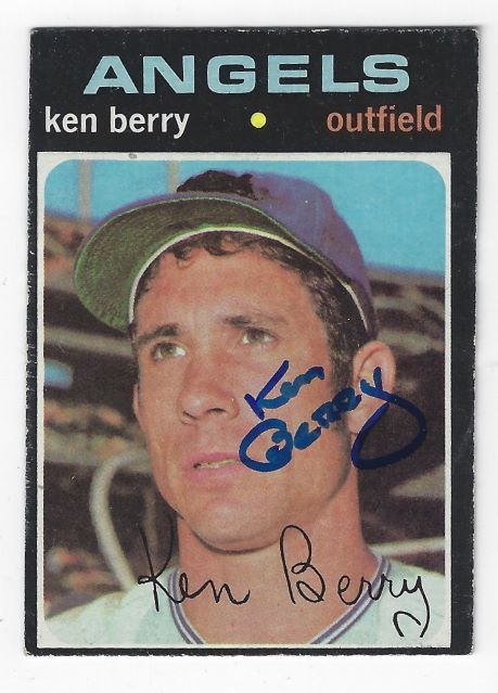 Autographed KEN BERRY California Angels 1970 Topps Card