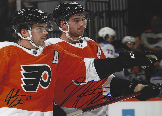 Autographed JACKSON and NOAH CATES 8X10 Philadelphia Flyers Photo