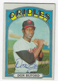 Autographed DON BUFORD Baltimore Orioles 1972 Topps Card