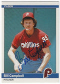 Autographed BILL CAMPBELL Philadelphia Phillies 1984 Fleer Card