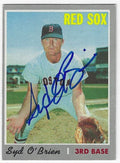 Autographed Syd O'Brien Boston Red Sox 1970 Topps card #163