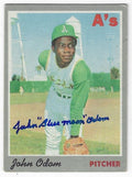 Autographed JOHN ODOM Oakland A's 1970 Topps Card