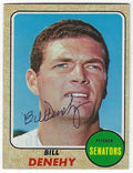 Autographed BILL DENEHY  Washington Senators 1968 Topps Card