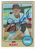 Autographed Jim Kaat Minnesota Twins 1968 Topps Card