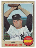 Autographed BILL MONBOUQUETTE New York Yankees 1968 Topps Card