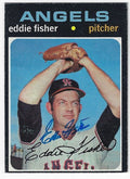 Autographed EDDIE FISHER California Angels 1971 Topps Card