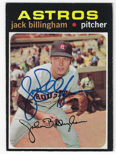 Autographed JACK BILLINGHAM 1971 Houston Astros Topps Card