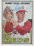 Autographed SAMMY ELLIS Cincinnati Reds 1967 Topps Card