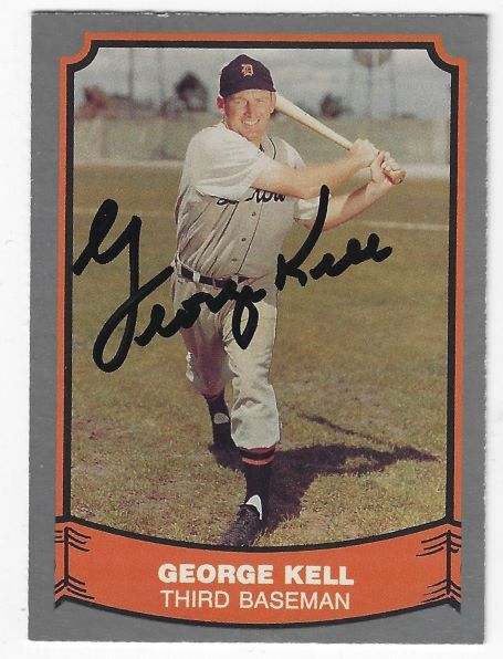 Autographed  GEORGE KELL Detroit Tigers 1988 Pacific Legends Card