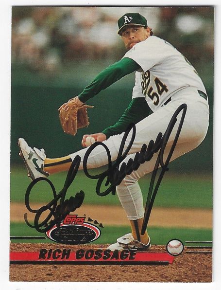 Autographed GOOSE GOSSAGE 1993 Topps Stadium Club Card