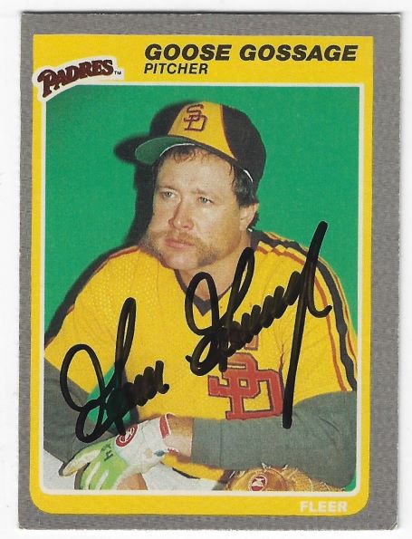 Autographed GOOSE GOSSAGE San Diego Padres 1985 Fleer Card