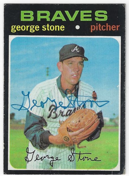 Autographed GEORGE STONE Atlanta Braves 1971 Topps Card