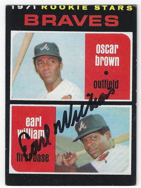 Autographed EARL WILLIAMS  Atlanta Braves 1971 Topps Card