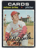 Autographed NELSON BRILES St. Louis Cardinals 1971 Topps Card
