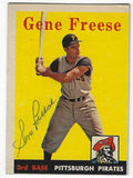 Autographed GENE FREESE Pittsburgh Pirates 1958 Topps Card