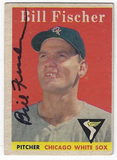 Autographed BILL FISCHER Chicago White Sox 1958 Topps Card
