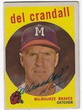 Autographed DEL CRANDALL Milwaukee Braves 1959 Topps Card