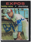 Autographed BOBBY WINE Montreal Expos 1971 Topps Card