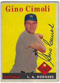 Autographed GINO CIMOLI Los Angeles Dodgers 1958 Topps Card